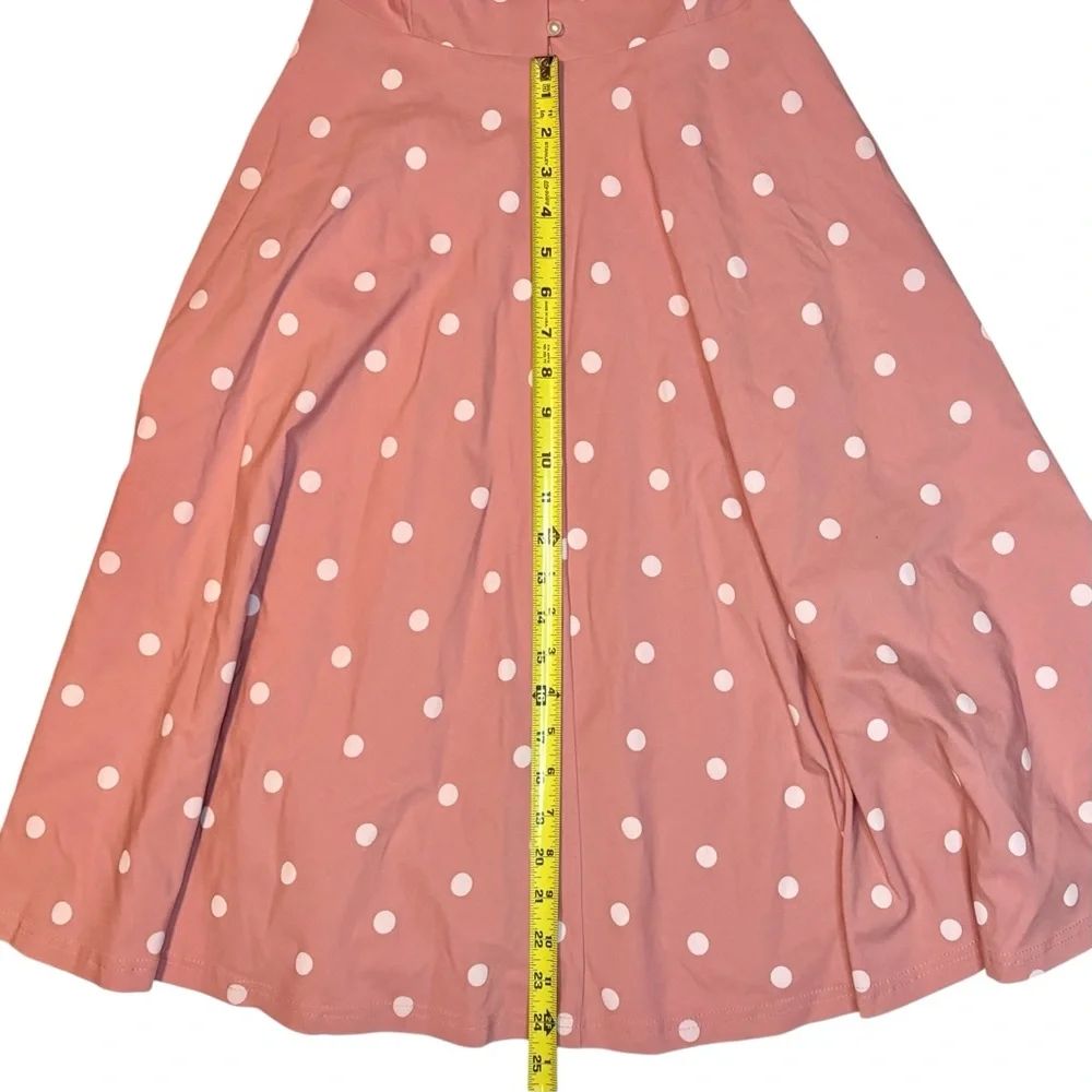 NWT GownTown Pink Polka Dot Vintage Style Fit & Flare Dress Small - Picture 11 of 11